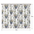 thumbnail image 5 of White Cow Flower Bucket Pattern Shower Curtain 84"x72" ,Bathroom Decorative Shower Curtains Set with 12 Hooks,Modern Waterproof Washable Shower Curtain, 5 of 6