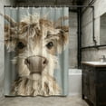 thumbnail image 1 of Weloille Série d'Animaux Broderie Imitation Imprimée Rideau de Douche, 5,9 x 5,9 Pi 1 Pce Rideau de Bain Imperméable Résistant à la Moisissure, Rideau d'Ourlet Robuste avec Crochets pour Salle de Bain, 1 of 6