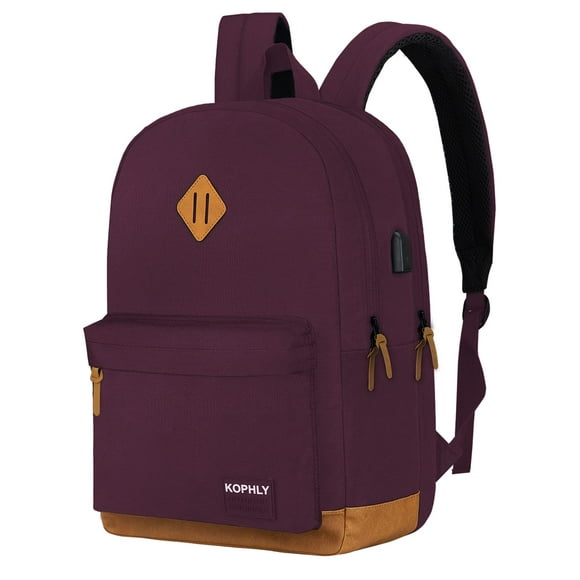 SUPACOOL Lightweight Carry-on Travel Laptop Backpack with USB Charging Port For Men and Women Large Backpack for College Daypack for Trip Work Bag Backpack for travel(Purple)