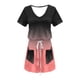thumbnail image 3 of Mini Vestido de Verano Color Sólido Cuello en V Manga Corta Vestido de Becerro Medio, Vestido Corto de Verano, 3 of 5