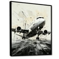 thumbnail image 2 of Designart "Abstracted Flight Path of the Plane" Plane Floater Framed Wall Art Print, 2 of 7
