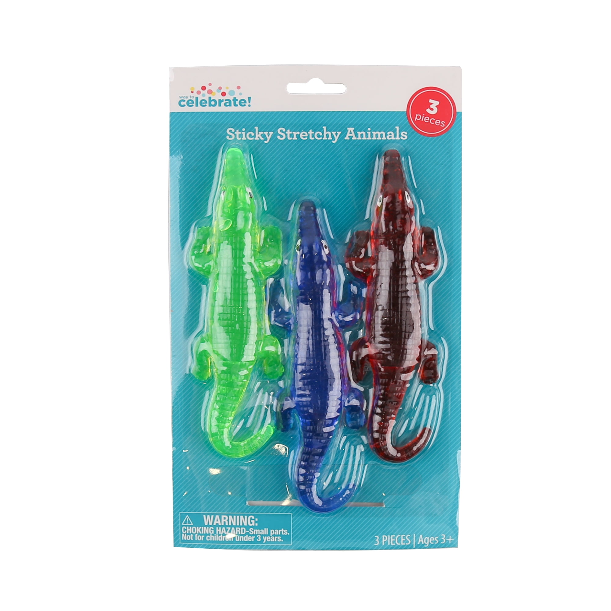 Way to Celebrate 3 Sticky Stretchy Crocodiles,Party Favors, Everyday, 3 Pieces