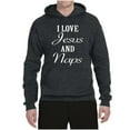 thumbnail image 2 of Wild Bobby I Love Jesus and Naps Inspirational/Christian Unisex Graphic Hoodie Sweatshirt, Heather Black, 3X-Large, 2 of 5