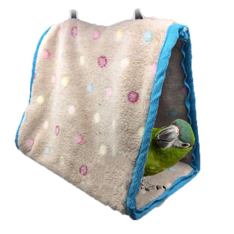 Plush Snuggle Bird Hammock, Hanging Snuggle Cave, Plush Pet Bird Hut Nest Hammock, Hanging Cage Warm Nest, Winter Warm Bird Nest House Perch for Parrot Macaw, Happy Hut Bird Parrot Hideaway, Size S-L - image 1 of 7
