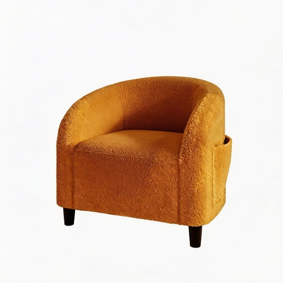 Goldensoil Accent Chair Armchair, Teddy Fleece Padded Seat & Sturdy Legs, 28 x 26 x 29", Yellow