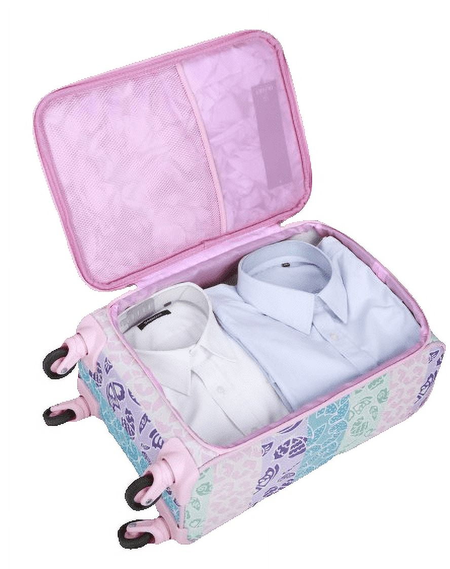 CRCKT 3 Piece Set Social Butterfly 21-inch Softside with Packing Cube and Luggage Tag, Pink Social Butterfly