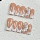 thumbnail image 1 of Punta francesa blanca OCOUYVD de Press on Nails con diseño floral 3D, 1 of 7