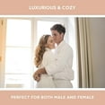 thumbnail image 2 of Vinco Loops Luxury 100% Cotton Terry Cloth Bathrobe for Women and Men – Ultra-Soft Spa & Hotel Collection Unisex Velour Robe with Shawl Collar, Highly Absorbent Premium White Robe, One Size, 2 of 11