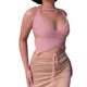 thumbnail image 2 of VISgogo Tops cortos para mujer, cuello halter, sin mangas, cruzado, cruzado, de color sólido, de punto, camiseta delgada para damas VISgogo moda, 2 of 9