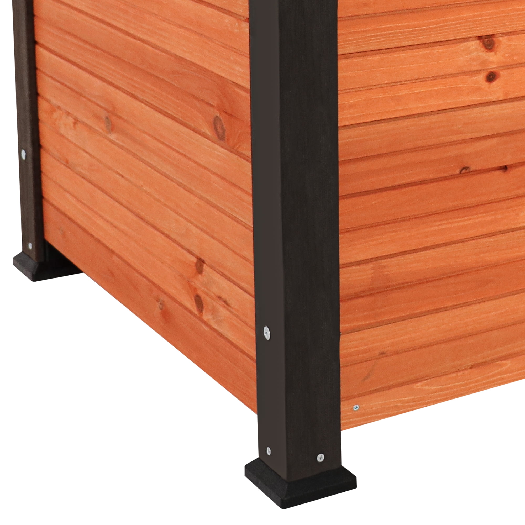 Pefilos 26.4" Width Outdoor Wooden Dog House for Medium Dogs with Raised Feet, Removable Floor Weatherproof Pet Cat House, Gold Pefilos 26.4" Width Outdoor Wooden Dog House for Medium Dogs with Raised Feet, Removable Floor Weatherproof Pet Cat House, Gold