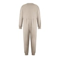 thumbnail image 4 of TQWQT Womens Long Sleeve Jumpsuit One Piece Rompers Loose Fit Overalls Lounge Pajamas Onesie Jumper Winter Fall Outfits Khaki XL, 4 of 5