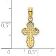 thumbnail image 3 of 14K Yellow Gold Mini Eastern Orthodox Cross Charm (12.4 X 8) Made In United States k8377, 3 of 5