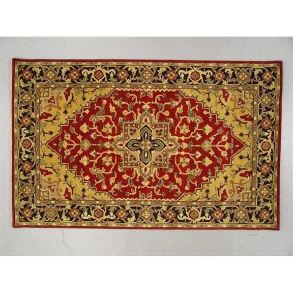 Lifestyles LS-RM36 8 x 11 ft. Kavera 100 Percent Long Fiber Wool Hand Made Rug- Red & Black