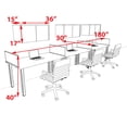 thumbnail image 2 of 3 Person Modern Metal Leg Office Workstation Desk Set, #OT-SUL-SPM58, 2 of 2