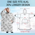 thumbnail image 4 of Oversized Wearable Blanket Hoodie,White Cartoon Winged Unicorn Pattern Sherpa Blanket Hoodie with Super Pockets,Super Warm Fuzzy Pullover for Women & Men, 4 of 6