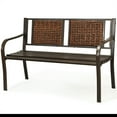 thumbnail image 4 of Gymax Garden Bench Loveseat Park Patio Yard Outdoor w/ Rattan Back Steel Frame, 4 of 7
