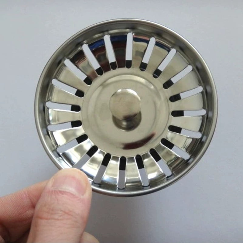 Stainless Steel  Kitchen Sink Drain Stopper Basket Strainer Waste Plug 78mm  ct 