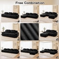 thumbnail image 6 of 153" Modern U-Shaped Modular Sectional Sofa, 4-Seater Couch with Deep Seat and 2 Movable Ottomans, Corduroy Sectional Sofa for Living Room, No Assembly, Black, 6 of 9