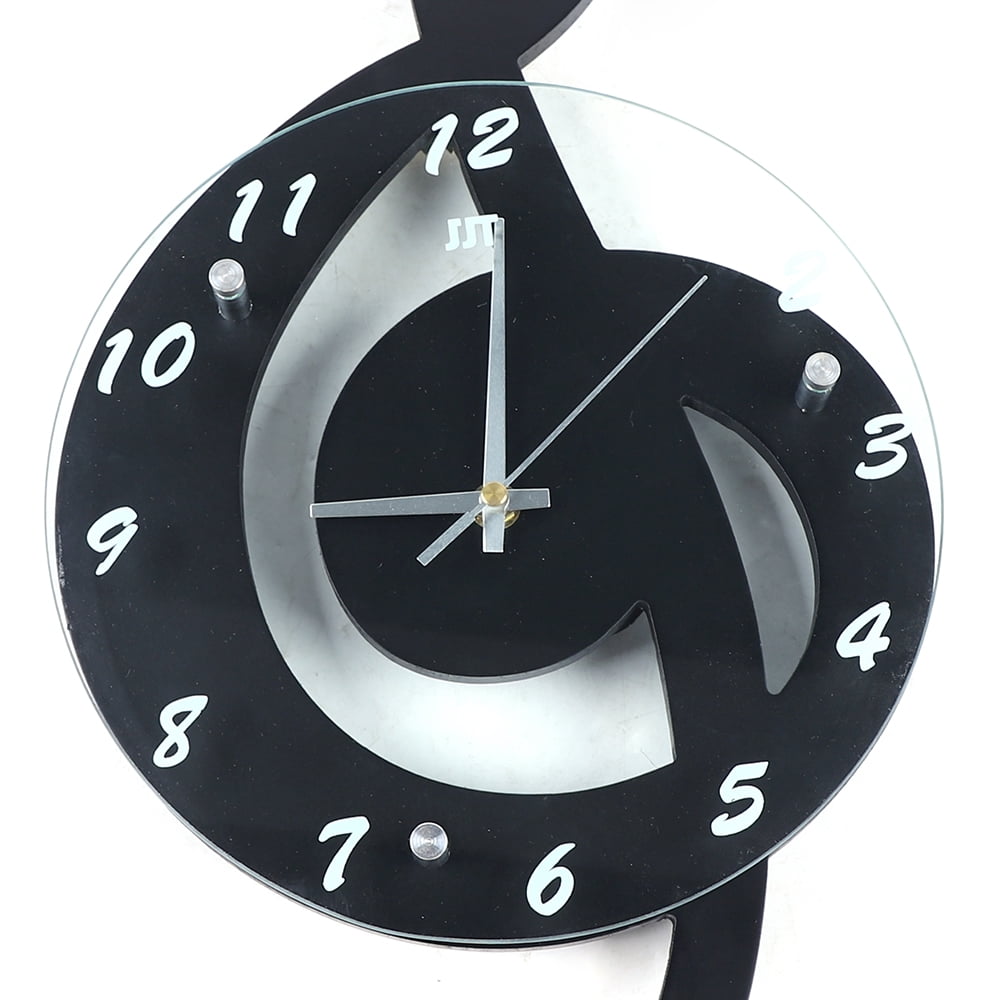 Miumaeov Musical Note Creative Electronic Wall Clock Fashionable Silent Decorative Clock Personality Mute Quartz Clock