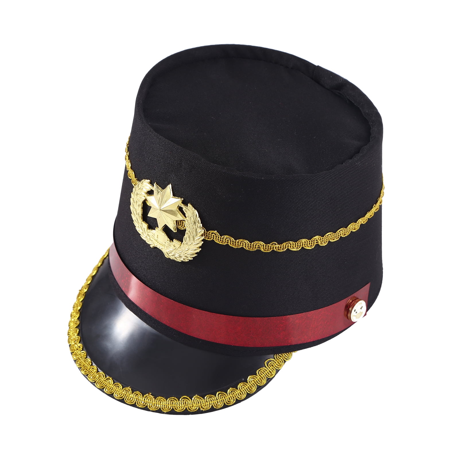 iiniim Drum Major Hat for Adult Kids, Majorette Hat Drum Band Hat Toy