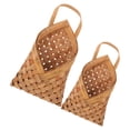 thumbnail image 5 of 2pcs Small Woven Flower Baskets for Wall Hanging, Rustic Handmade Decorative Front Door Storage Basket Set, 5 of 7