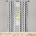 thumbnail image 4 of Ambesonne Flower Window Curtains, Pattern of Dark Flowers Art, Each 28" W x 84" L, Dimgray and Charcoal Grey, 4 of 4
