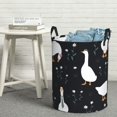 thumbnail image 6 of Gukieu Fashionable Goose Print Round Dirty Clothes Bag, Waterproof Standing Home Bathroom Storage Basket Car Trunk Storage Bag-Small, 6 of 6