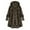 Brown, variant on Jackets Women Leopard Print Irregular Hem Button Down Hooded Sweatshirt Oversise Loose Plush Outwear Coats