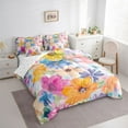 thumbnail image 3 of Manfei Chic Colorful Flowers Twin Bedding Sets 7-Piece for Adults Girls Boys,Vintage Aesthetics Bedding Comforter Set Microfiber,Spring Garden Breathable Sheet Sets,Luxury Bedroom Decor,Reversible, 3 of 8