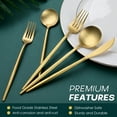 thumbnail image 2 of OGORI 30 Piece Food Grade Stainless Steel Gold Flatware Set,Tableware Cutlery Set for Home and Restaurant, Dishwasher Safe - Gift Box for 6, 2 of 7