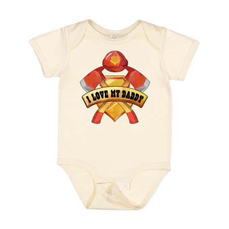 

Inktastic I Love My Daddy- Firefighter Axes Badge Helmet Boys or Girls Baby Bodysuit