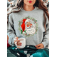 thumbnail image 2 of Sudadera con estampado navideño de Papá Noel para mujer, sudadera informal de manga larga con cuello redondo, jersey de moda Harajuku, ropa para mujer, 2 of 5
