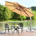 thumbnail image 1 of Costway Parasol Déporté de Patio 11 Pi Rotation Cantilever Aluminium Inclinaison Base Croisée Beige, 1 of 10
