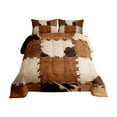 thumbnail image 1 of BINGLI Cow Print Patchwork Comforter Set - Western Farmhouse Bedding - Includes 1 Comforter & 2 Pillow Cases - Animal Print Decor, 1 of 5