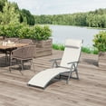thumbnail image 2 of Outsunny Chaise Longue Extérieure Inclinable Pliante et Réglable Robuste - Ensemble de 1, Crème, 2 of 10