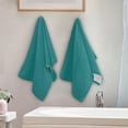 thumbnail image 4 of GZHJMY Teal Solid Color Hand Towel Set of 2, Highly Absorbent Soft Face Hand Towels for Bathroom, Kitchen, Hotel, Gym and Spa, 14 x 28 Inch, 14 x 28 Inch, 4 of 7