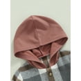 thumbnail image 5 of Inevnen Toddler Kids Boys Girls Flannel Hooded Plaid Shirt Button Baby Hoodie Fall Winter Clothes, 5 of 8