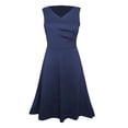 thumbnail image 4 of Daznico Women's Casual Sleeveless V-Neck Fit and Flare Midi Dress Solid Color Summer Dress,XXL, 4 of 4