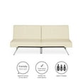 DHP Emily Convertible Tufted Futon Sofa, Vanilla Faux Leather - image 9 of 21
