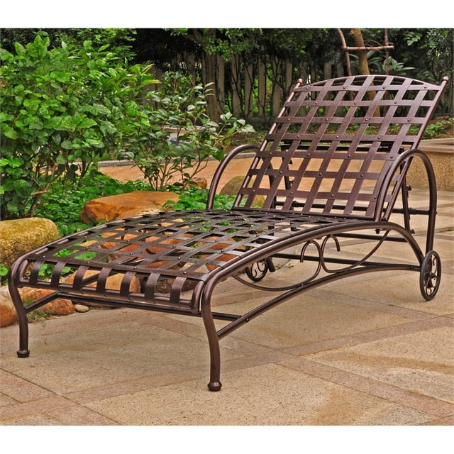 International Caravan Santa Fe Iron Patio Chaise Lounge in Bronze