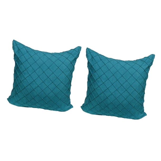 2 Piezas De Almohada Cuadrada De Funda De Cojín De cinturo Sólida Posterior, De Estampado De Geométricos, Azul Brillante 5 BLESIY funda de almohada de gamuza sintética