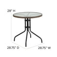 thumbnail image 4 of Flash Furniture 3-Piece Indoor/Outdoor Glass Metal Bistro Table and 2 Chairs Set, Brown, 4 of 11