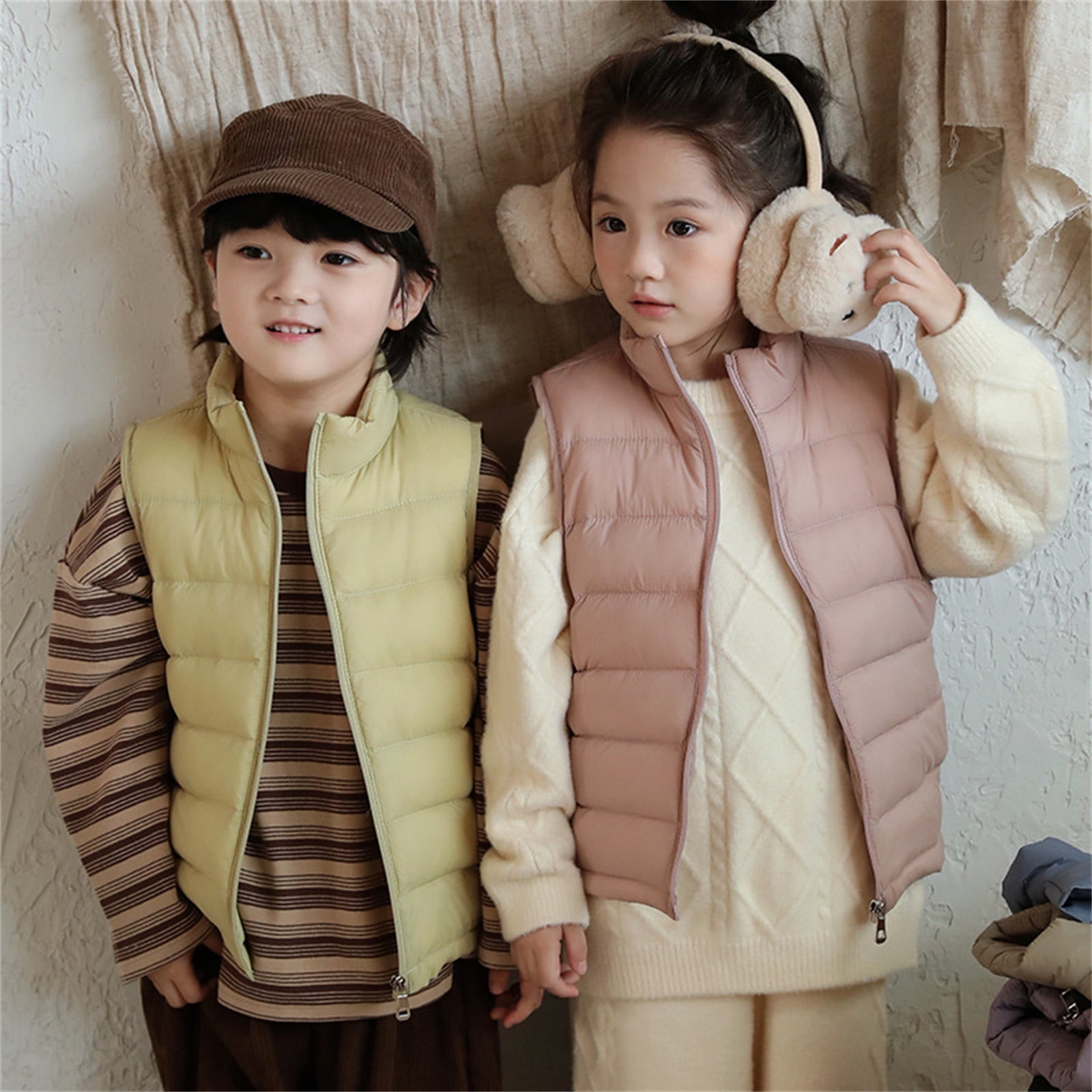 Gilet Sans Manches Enfant - Doudoune Chaude Hiver, Capuche, Zippé, Fille Et Garçon 4-14 Ans