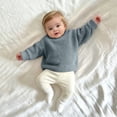 thumbnail image 5 of Kid Knit Sweater Crewneck Long Sleeve Pullover Sweater Girl Boy Fall Winter Warm Clothes Soild Color Warm Pullover 3Months-5Years, 5 of 9