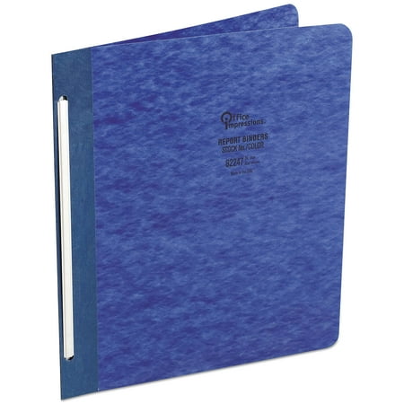 Office Impressions Pressboard Report Cover, Prong Clip, Letter, 3" Capacity, Dark Blue -OFF82247