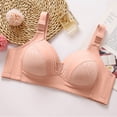 thumbnail image 4 of Fanxing 2023 Clearance Deals Women's Plus Size Full Coverage Wirefree Unlined Minimizer Lace Bra Without Steel Rings Everyday Bras, 4 of 7