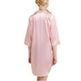 thumbnail image 5 of Homgro Women's Silk Nightgown Satin Brides Night Shirt Soft Button Up Sleep Shirt Dress Sleepwear Short Collared 3/4 Sleeve Pj Bridesmaid Nightshirt Summer Housecoat Pink Blush Small, 5 of 5