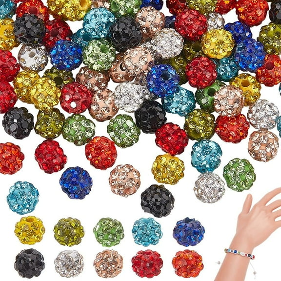 10 Colors 100pcs Rhinestones 6mm Polymer Clay Pave Disco Ball Round Diamond Sparkle Beads