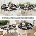 thumbnail image 7 of Pioneer Flower Floral Print Pattern Round Fitted Tablecloth with Elastic Edge,Dining Table Cover Waterproof,Outdoor Round Tablecloth for Camping,Dining,Indoor and Outdoor, 7 of 7