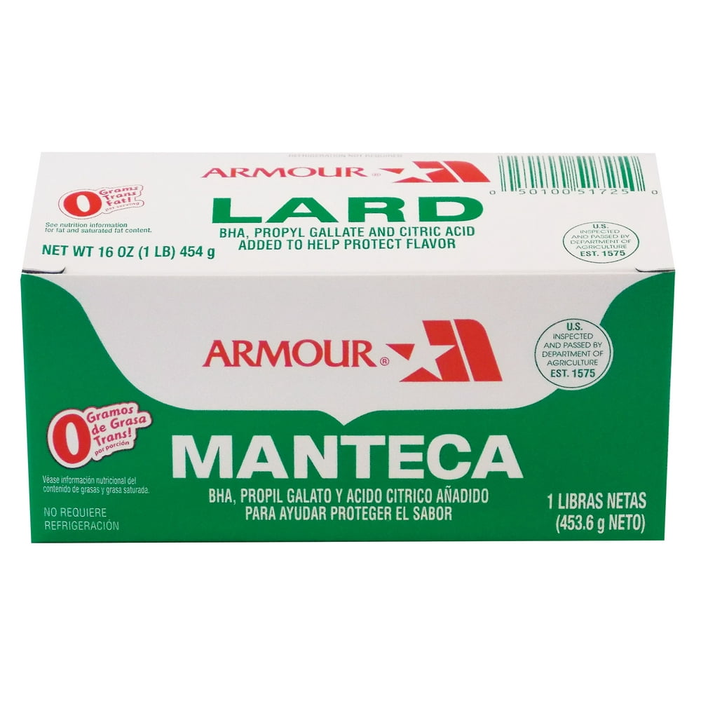 Armour Lard 1 Lb Carton